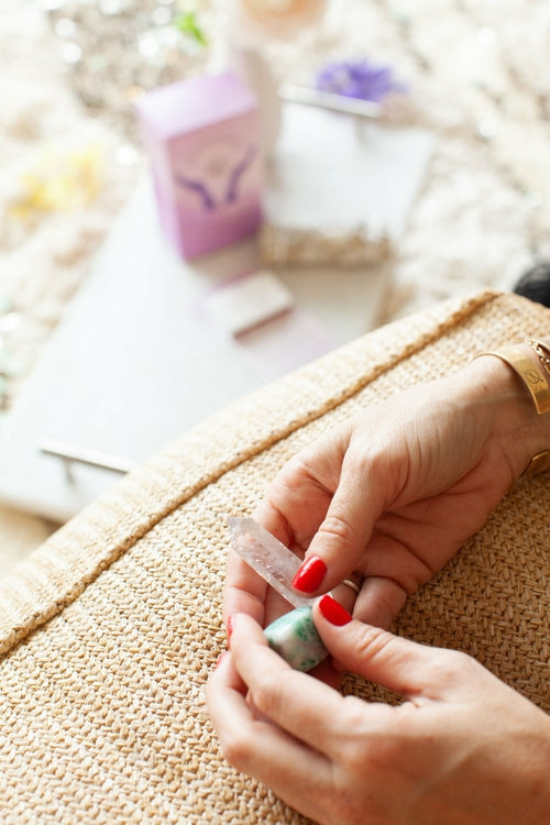 Abundance Activation  Ritual Kit - Jade and Clear Quartz Crystal